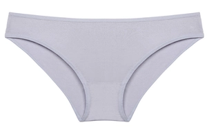 Front view of lavender cotton low-waisted bikini panties for women