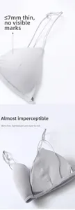 Detalle del relleno fino de 7mm y diseño flexible sin aros para sujetador gris