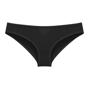 Sexy black low-waist cotton panties for women with hollow-out lace-up design
