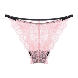 Women French Sexy Lace Panties Transparent Breathable Low Waist Thong Lingerie Adjustable Hip Lifting Triangular Briefs