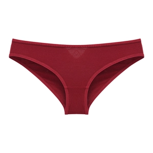 Sexy Weinrote Baumwoll-Slips für Damen mit hohl geschnittenem Kreuzgurt-Design