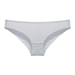 Sexy weiße Baumwollunterwäsche mit niedriger Taille, Rippenstruktur und Kreuzgurten
