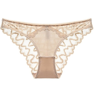 Franse sexy nude kanten slip voor dames met mesh en naadloze lage taille voor comfort