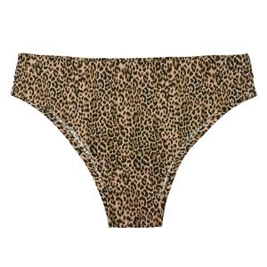 Detailed view of seamless leopard print panties with soft breathable fabric texture