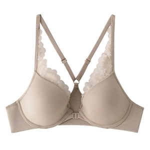 Soutien-gorge Sexy en Dentelle Style Français pour Femme Fermeture Avant Mince Sans Couture Push Up Dos en Y Lingerie Femme