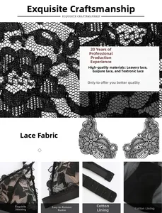 Detail of black Leavers lace bra showing refined stitching and secure back hook closure