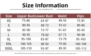 Detailed size chart for lace lingerie set from XS to XXXL with bust and waist measurements
