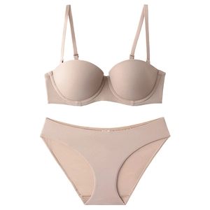 Seamless Half Cup Bra And Panty Sexy Push Up Soft Wire Lingerie For Women Breathable Comfortable Underwear