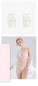 Detail of pink floral lace lingerie set showing embroidery texture and mesh details