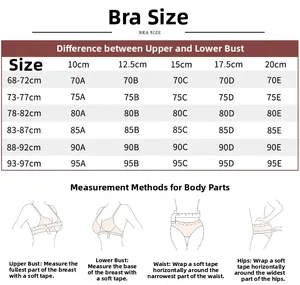 Detailed bra size chart and body measurement guide for perfect fit and cup selection
