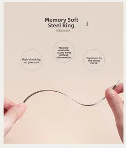 Dettaglio macro del ferretto morbido a memoria di forma flessibile per questo set di intimo