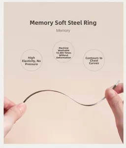 Detail of flexible memory steel wire showing high elasticity for lace bras