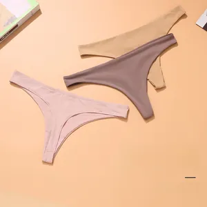 Seamless low-rise thong set in pink and nude featuring ultra-thin breathable fabric