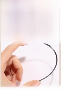 Detail shot of flexible black memory wire for lace bras with high resilience and support