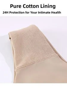 Detail shot of the breathable cotton crotch lining on seamless sexy low-waist panties