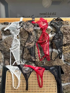 Broderie détaillée sur des ensembles de lingerie en dentelle en quatre couleurs