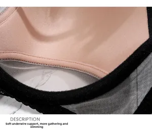 Détail du soutien-gorge en dentelle avec armatures souples pour maintien et galbe
