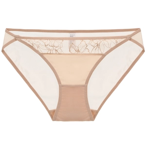 Culotte française sexy en dentelle pour femme en beige avec maille respirante fine