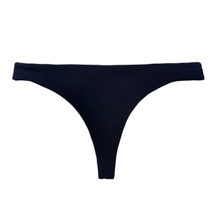 Perizoma nero senza cuciture da donna con vita elastica e tassello in cotone morbido