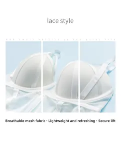 Gros plan détaillé du tissu en maille respirante blanche et de la dentelle du body