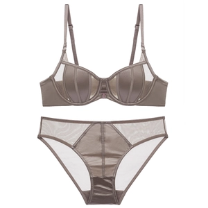 French style thin lace lingerie set with front closure and beautiful racerback design