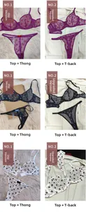 Détails de l'ensemble lingerie en tulle transparent avec broderies papillon et armature