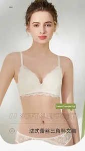 Détail d'un ensemble de lingerie en dentelle française avec soutien-gorge triangle