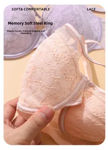 Détail du soutien-gorge en dentelle avec armature souple pour galber et soutenir la poitrine