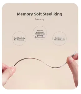 Detail of flexible memory metal underwire showing high elasticity and resilience