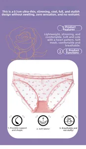 Détail de culotte en mesh rose à motif cœurs montrant le tissu respirant ultra-fin de 0,1 cm