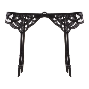 Women Sexy Lace Garter Belt French Style Hollow Out Floral Embroidery Adjustable Straps Lingerie Accessory Black White Blue