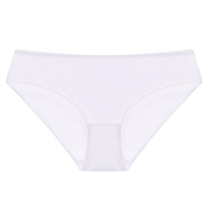 Slip bikini bianchi senza cuciture a vita bassa con bordi smerlati per donna
