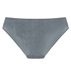 Slip senza cuciture blu grigio da donna a vita bassa con tassello in cotone traspirante