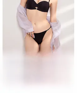 Detail of seamless wireless lingerie set showing smooth fabric and supportive fit