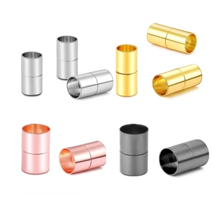 Magnetic cylindrical clasps for DIY jewelry in silver gold rose gold and black finish