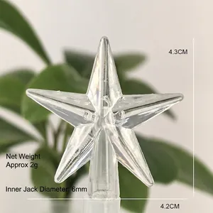 Estrella de acrílico para mini árboles de Navidad con un diámetro de agujero de 6mm
