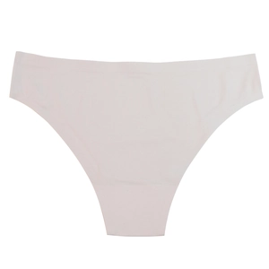 Vue détaillée de culotte sans couture rose clair avec bords découpés au laser et tissu
