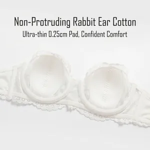 White French lace bra with ultra-thin 0.25cm cotton lining and half-cup anti-slip design