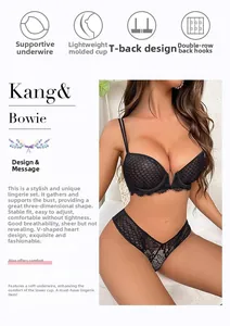 Detail of black lace bra with soft underwire and elegant T-shaped back design