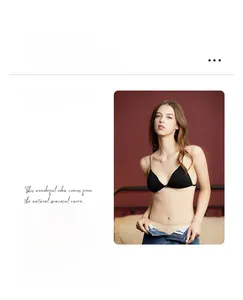 Eleganter schwarzer Triangel-BH mit feinen Trägern und Vorderverschluss für Damen