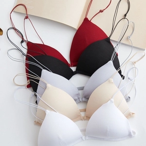 Sexy Französisch Dreiecksschale BH Drahtlos Vorderverschluss Dünne Träger Atmungsaktiv Modal Mischung Bralette Damen Unterwäsche