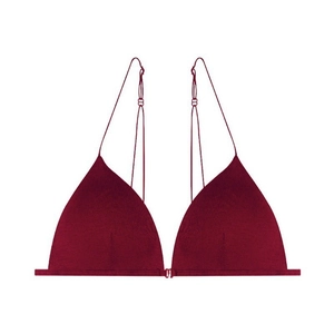 Damen-Bralette ohne Bügel in Weinrot mit Vorderverschluss und schmalen Trägern