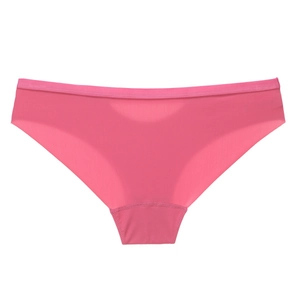 Pink seamless microfiber briefs with laser-cut edges and breathable elastic fabric