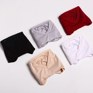 5-pack women's cotton V-neck camisole tops with cross strap detail in five basic colors