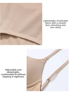 Detail view of skin-tone bodysuit with adjustable straps and breathable fabric