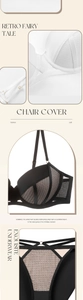 Detail of elegant black and white lace bra set with geometric mesh and soft straps