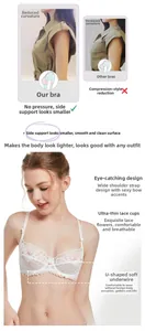 Détail du soutien-gorge en dentelle blanche ultra-fine avec bretelles larges et armature
