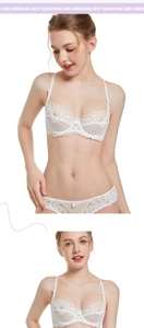 Détails d'un ensemble lingerie en dentelle blanche française avec tulle ultra-fin et noeud