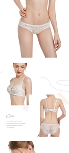 Détails de l'ensemble de lingerie en dentelle blanche avec broderie florale élégante