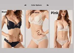 Comparaison détaillée des ensembles de lingerie en dentelle en noir, blanc cassé et rose